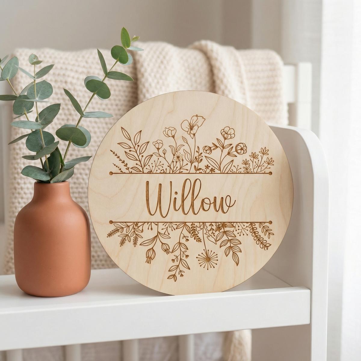 Plaque de nom de bébé ronde en - Baby Products Decoration avis et prix